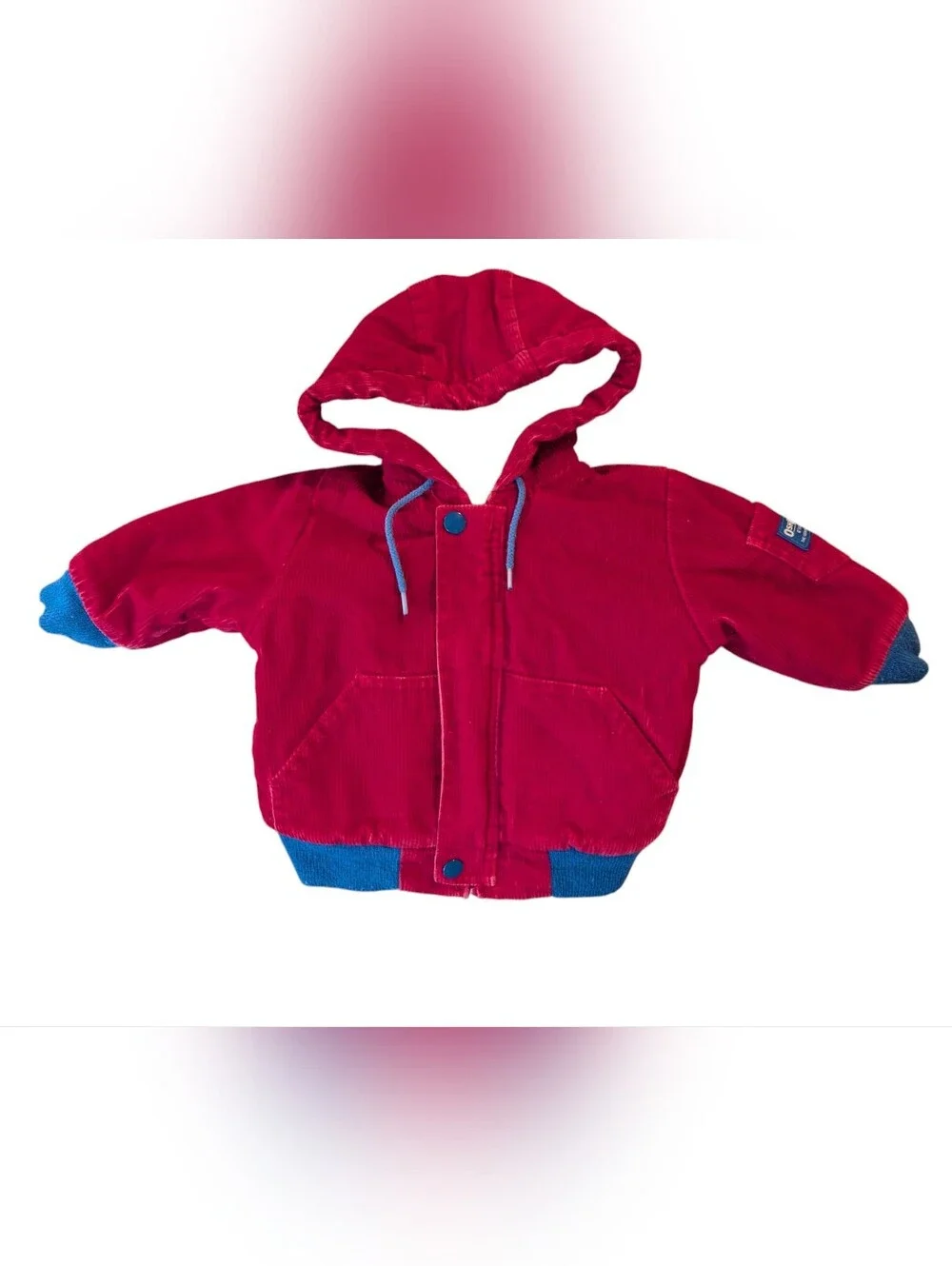 Vintage OshKosh B’gosh Baby Red Corduroy Sherpa Lined Parka Jacket 12M